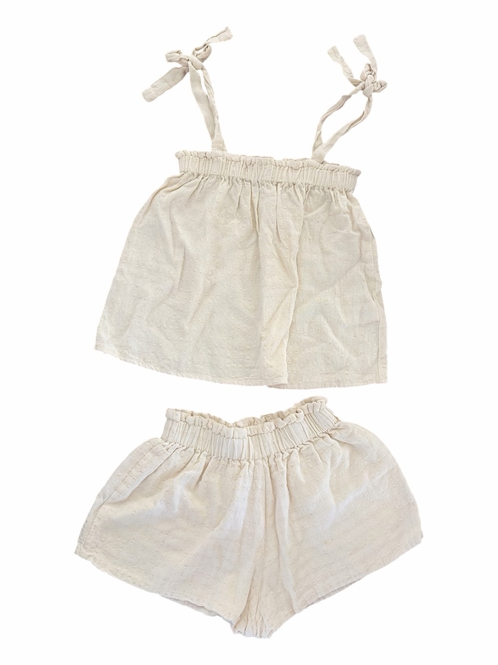 Rylee + Cru Cream Eyelet Tank & Shorts Set
